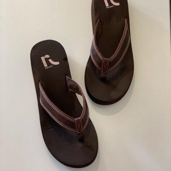 Brown Rubber Sponge Cushion Comfort Sandals - Picture 5 of 6
